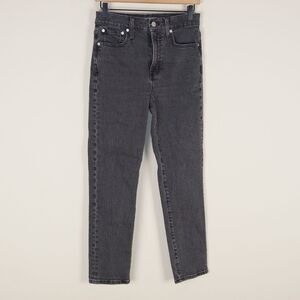 Madewell Perfect Vintage High Rise Tapered Lunar Wash Black Jeans Womens Sz 25